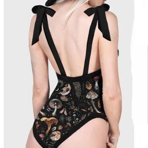 Coramoon Mushrooms Fairyland Forest halter one-piece swimsuit XL NWOT